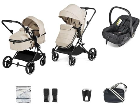 Ickle Bubba Atom 3 in 1 Travel System Pram with Astral Car Seat (Stone)