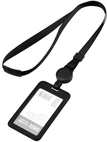 Portatarjetas de cuello retráctil, con correa, resistente al agua, transparente para tarjetas de identificación de oficina, estudiante, exposición, autobús