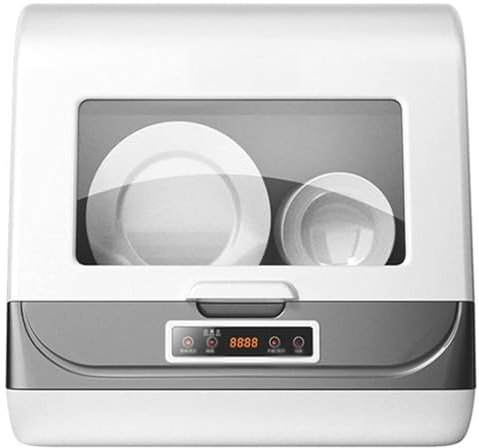 PLOTSAGE Table Top Dishwasher, Freestanding Dishwasher, Multifunctional Kitchen Washing, with LED Display, for Dishes/Fruits/Vegetables/Glasses,White