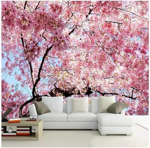 Luowenji Papier Peint Panoramique Style Japonais 400x280 cm 3D Papier Peint Intissé Fleurs de Cerisier Au Printemps Photo Trompe l'oeil Poster Geant Mural Salon Chambre Enfant Chambre Murale a.3614