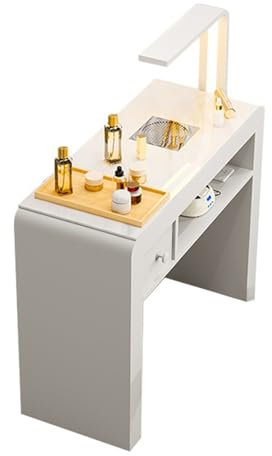 Postazione di Lavoro Professionale per Salone di Bellezza e Spa per Unghie con aspiratore Elettrico e Luce a LED, Tavolo da Manicure Moderno con cassetti, mobiletto per Nail Tech, postazione