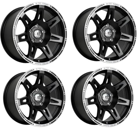 4X Alufelge W-TEC Extreme 8,5x20 ET+40 mit TÜV Teilegutachten Felge schwarz-Silber kompatibel mit Ford Ranger Raptor (2023-)