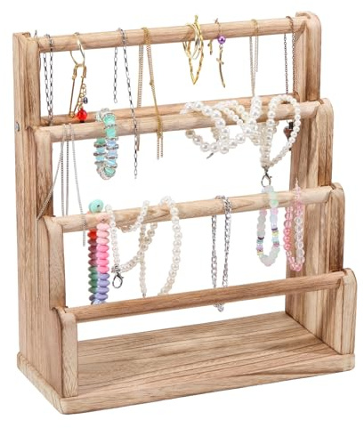 GLOBLELAND 1 Stufiger Holzarmbandhalter Armband Organizer Aufbewahrung Für Armbänder Armreifen Uhren Haargummis Schmuck Organizer Display Für Zuhause Verkäufer Auf Handwerksmärkten Und Geschäfte