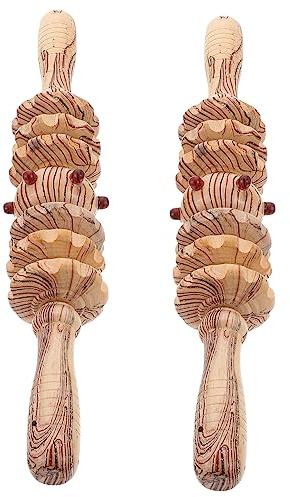 minkissy 2stücke Holz Massage Roller für Bauch und Beine Tragbar für Yoga und Entspannung Glatte Kanten für Angenehme Massageerfahrung