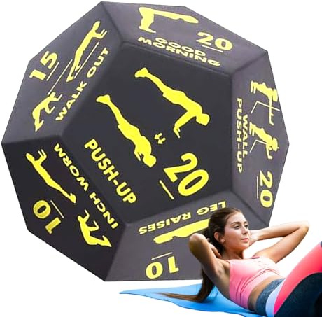 Fitness Würfel Für Training,12-Seitiger Übungswürfel Für Heimtraining - Sportzubehör Für Krafttraining Übungen Für Frauen Und Männer