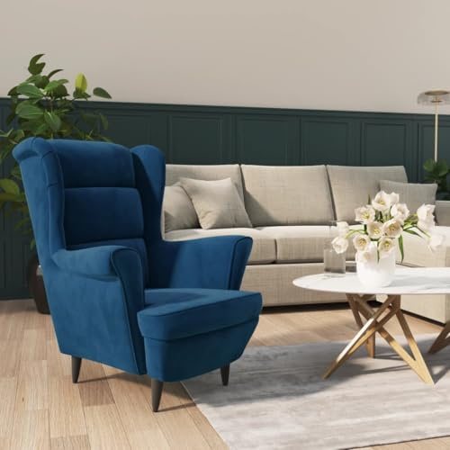 HUAKEHOM Sessel Blau Samt