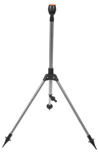 TOGEVAL Aspersor de Riego Giratorio Automático con Trípode Telescópico Resistente para Jardín y Césped Boquilla de Alta Durabilidad para Riego Exterior