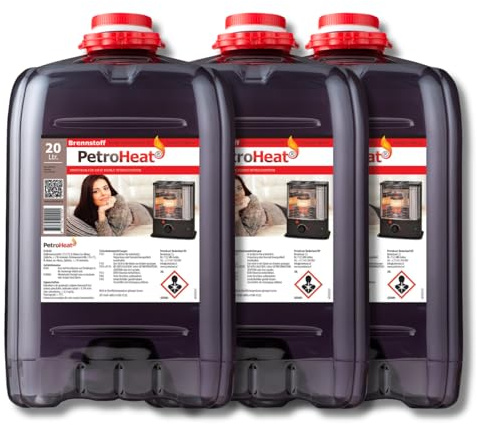 Petroleum 3x 20l geruchsarm für Petroleumofen Heizofen Heizer Lampen Öllampe Heizgeräte Kamin Dochtbrenner Camping Werkstatt