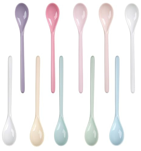 Sukizifa Cucharillas para Huevo, 10 Cucharas Reutilizables de Melamina