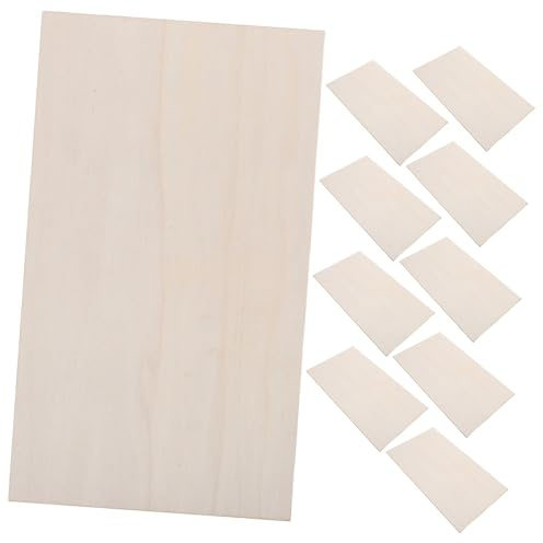 10 Pezzi Pannello in Legno per Artigianato Fai da Te 170x300x3 Mm | Colore Beige, Superficie Liscia e Piatta, Facile Tagliare e Incidere, per Studenti e Professionisti