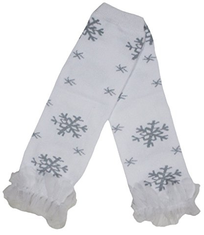 Petitebelle Grau Schneeflocke weiß Baumwolle Rüschen Leg Warmer 2-6y Einheitsgröße rot