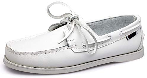 Mocassini da Uomo in Pelle con Lacci e Lacci Scarpe Casual da Barca in Pelle Piatta