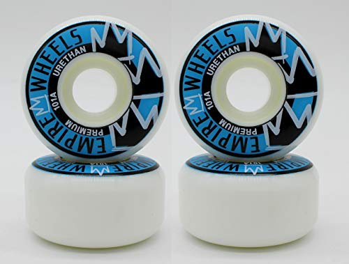 Empire Wheels Classics Skateboard Rollen 50 52 53 54mm 101A Gute Flatspot Resistenz Hochwertiger Urethan - 1 Set (4 Stück) + Sticker (versch. Größen)