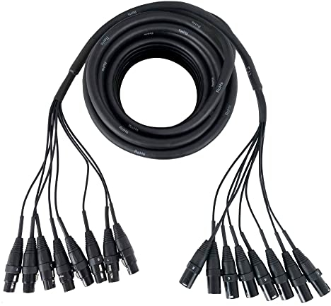 Pronomic Stage MX8/0-10 Sub-Multicore XLR 10m - multicore XLR maschio 8 vie su XLR femmina, connettori numerati in metallo. Ideale per studio e palco. Lunghezza: 10m, colore nero.