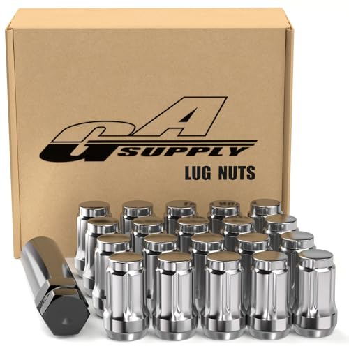 GAsupply 12x1.5 Lug Nuts Spline, Closed End Chrome Acorn Tuner Lug Nuts 1.38 35mm Tall Conical Seat 60 Degree for Aftermarket Wheels, Pack of 20+1 Spline Tuner Socket Key