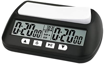 SUCHUANGUANG Professional Chess Clock Digital Watch Count Up Down Timer Board Game Stopwatch BK ABS Chess Clock