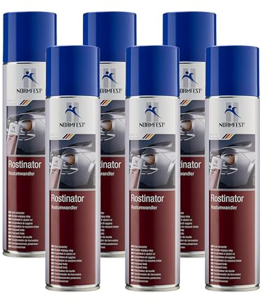 Normfest Rostinator – 2-in-1 Rostumwandler & Haftgrund | Stoppt Korrosion dauerhaft, schafft lackierfähige Schutzschicht für Karosserie & Metallteile, einfache Spray-Anwendung, 6X 400ml