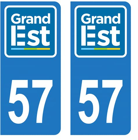 HADEXIA Autocollant Stickers Plaque immatriculation Voiture Auto département 57 Moselle Logo Région Grand Est