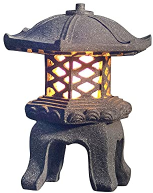 Siet Outdoor Landscape Lighting Path Lights, LED Bollard Landscaping Lantern, IP44 Waterproof Deck Yard Pedestal Lamp, Creative Resin Bollard Lamps for Garden Yard Lawn Villa