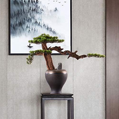 XXXXW Handmade Chinese Hotel Lobby Simulation Plant Decoration, Porch Aisle Corridor Artificial Cedar, Home Artificial Bonsai Artwork Artificial Tree Artificial Potted Fake Plant