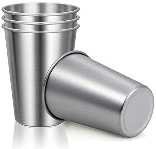4 pièces Tasse en acier inoxydable Tasse à bière congelée Tasses à Boire Empilables Tasse à liqueur tasses empilables réutilisables Mugs en Métal pour les voyages ménagers en camping (180 ml)