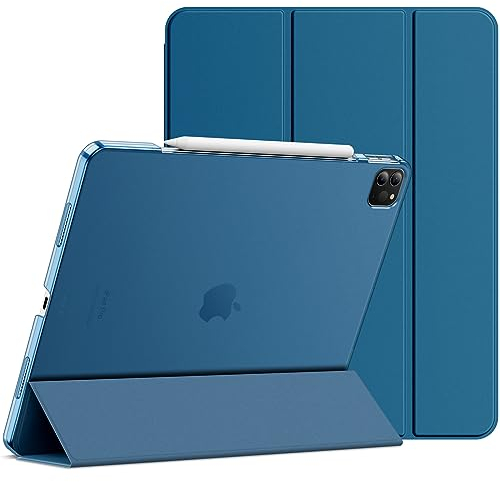 JETech Hülle für iPad Pro 12,9 Zoll (6./5. Generation, Modell 2022/2021), Unterstützung Pencil Aufladung, Abdeckung mit Auto Schlafen/Wachen (Blaugrün)