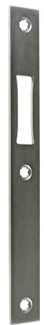 SN-TEC Universal Edelstahl Flachschließblech B-9000 Links/Rechts verwendbar 216,5x24x3mm geeignet für BKS Schlösser (Eckig, Ohne Riegel)