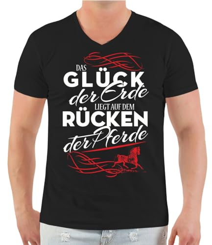Spaß Kostet Herren Tshirt Pferdesprüche Das Glück Dieser Erde liegt auf dem Rücken der Pferde Größe S - 5XL