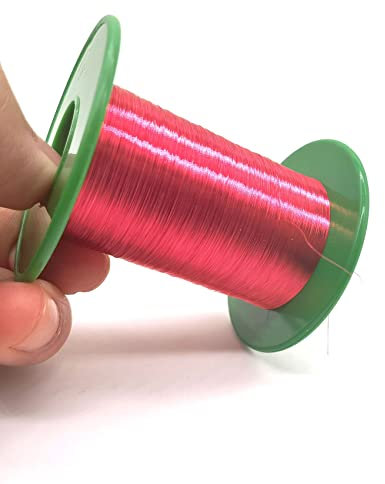 Temhyu-Emaillierter Draht Magnet emaillierter Kupferwicklungsmagnet-Draht 3 8AWG 44AWG 24AWG 41AWG 0.3 3mm 0,15 mm 0,43 mm 0,75 mm 0,12 mm rotem Kupferdraht QA-1/155 for Motoren (Color : OD 0.12mm,