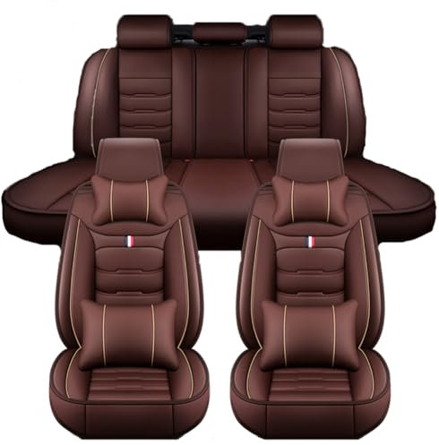 MBROS Autositzbezüge Auto Sitzbezüge Sets für VW Golf 7 Golf VII 2012 2013 2014 2015 2016 2017, 5 Sitzer PU Leder Wasserdichter Komfort Sitzbezug, Schonbezüge Sitzschoner,B-Brown