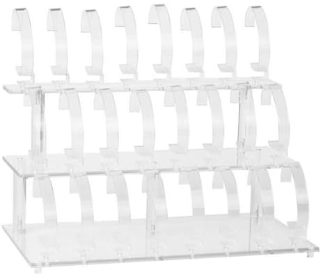 Clyictz Transparenter Uhrenständer, 24 Bits, Acryl, Uhrenständer, Uhrenständer, Armbandhalter
