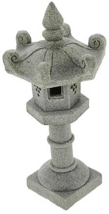 BIUDECO Pagoda Statue Garten Dekoration Chinesische Steinlaterne Für Miniatur-gärten Zen-Garten Und Bonsai Antike Pagodenfigur Für Romantische Beleuchtung Und Stilvolle Akzente