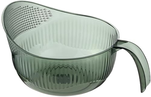 Hperu Lave-Lavette à Riz passoire de Riz 9x5 Pouces laveuse de Riz en Plastique sans BPA avec des Trous Fins et Une poignée Ergonomique Bol à Lavage de Fruits multifonctionnels pour Les Fruits de