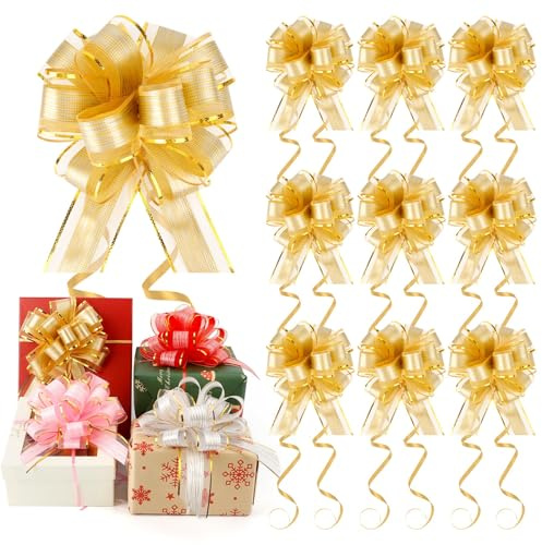Geschenkschleifen,Geschenkschleife,Geschenkschleife Groß,10 Stück Gold,Ringelband,Große Schleife,Geschenk Schleife,Geschenk Schleifen,Große Geschenkschleife,Schleife Geschenk,Geschenkschleife Gold
