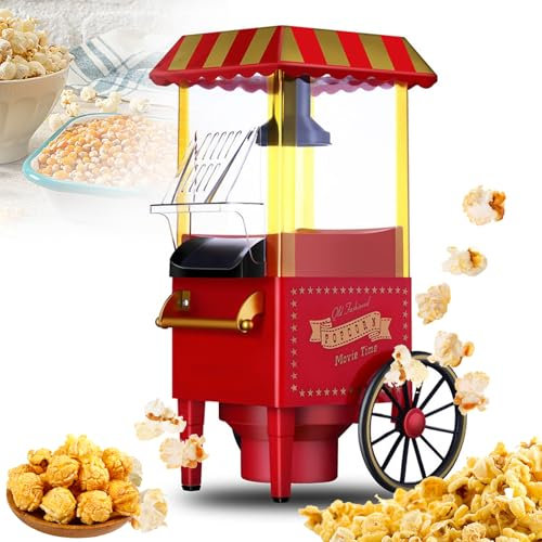 Machine à Pop-Corn électrique, Machine à Pop-Corn à Air Chaud 1200 W, Saine Et sans Graisse, Opération à Une Touche, Pot Intérieur Antiadhésif Facile à Nettoyer, Meilleur Pop-Corn