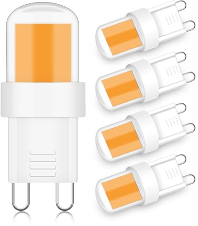 ZHENMING G9 LED 4W 3000K Warmweiß Nicht Dimmbar Ersatz 20W-40W Halogen | COB 400 Lumen 220V Bi-Pin Kurz LED Lampe für Schlafzimmer Leuchter Restaurants 5 Stück