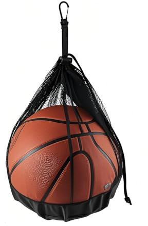 GWAWG 1 bollsäck, bollnät för 1 bollar med dragkedja, bollförvaringsväska med dragsko för basket, fotboll, handboll, volleyboll, rugbybollar
