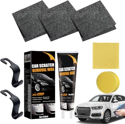 Nano Sparkle Tuch Auto Kratzer Original, Nanosparkle Tuch, Nano Sparkle Tu-ch Original Kaufen, Mikrofaser Poliertuch für Auto, Motorrad, Glas, Schnelle Reparatur (3 Pcs+1 Pcs Kratzcreme)