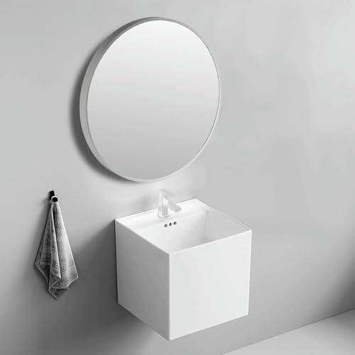 Lavandino da bagno ad angolo con montaggio a parete, lavabo da bagno ad angolo, guardaroba ad angolo B, lavaggio in ceramica B con specchio, per cucina ristorante lavanderia (nero)