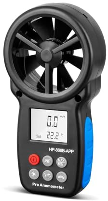 AYJYZHIAG Anémomètre numérique 866B-APP 0.3~30 m/s avec Application Mobile, Mesure de la Vitesse du Vent, Outils de Test de température