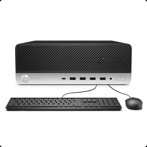 HP ProDesk 600 G3 SFF Ordinateur de bureau Intel Core i3-6100, 8 Go de RAM, SSD 512 Go, WiFi, Bluetooth, clavier américain, Windows 11 Pro (reconditionné)