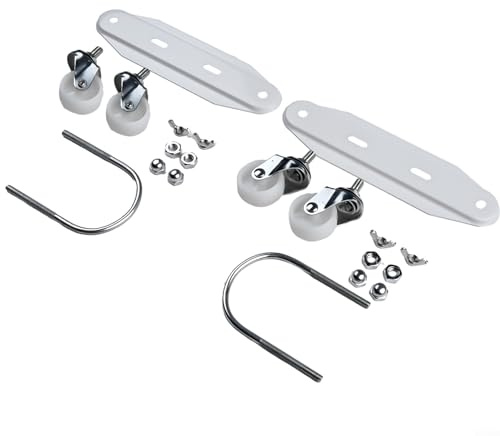 Jotekonoby Juego de soporte móvil para calentador eléctrico, 2 piezas de carrito de radiador de acero al carbono con ruedas giratorias, soporte de calentador portátil negro y blanco (blanco)