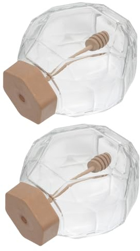 DECOMELODY 2piezas Agitador De Tarro De Miel Tarro De Miel Transparente Para Usar Cocina Decoración De Mesa Cierre Hermético Caseros