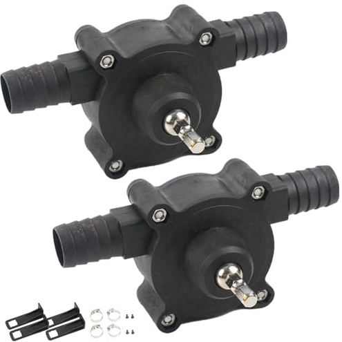 2Pcs Self Priming Transfer Pump Wear-Resistant Self Priming Water Pump Portable Professional or Household Mini Drill for Water Oil Solvents Fuels Transfer, W