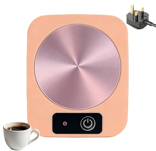 Coffee Mug Warmer, Electric USB Mug Warmer for Desk with Aluminum Panel, Cup Warmer for Coffee, Milk, Tea & Cocoa, Safe & Practical Rechargeable Coffee Warmer, Gift for Coffee Lovers Home & Office