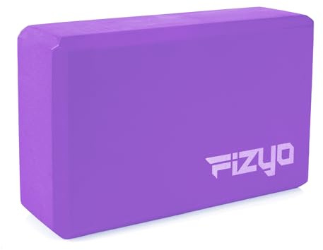 Fizyo Bloque de yoga antideslizante de espuma EVA - Cubo de yoga, pilates, estiramiento, meditación, fitness, estiramiento, alta calidad para principiantes y avanzados (Morado, 23x7x15 cm)