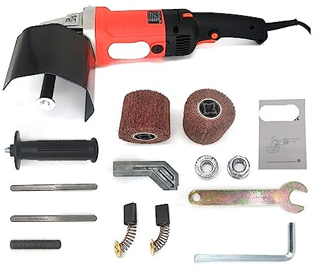 Lijadora de Banda, Máquina pulidora de 1400W, máquina pulidora de seda metálica de acero inoxidable, pulidora eléctrica, pulidora SanderTile(Set meal 3)