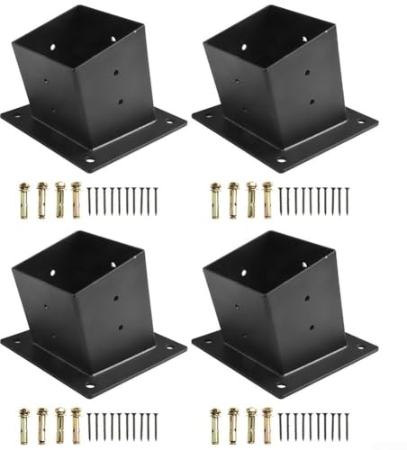 Slanted Roof Pergola Brackets Wall Mount Kit for 4x4 Inch Wood Posts, Outdoor Steel Angled Pergola Connectors with Screws, for Porch, Gazebo and Outdoor Garden(4pcs)
