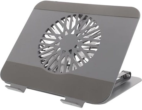 CALLARON Supporto Portatile per Laptop con Ventola di Raffreddamento Rgb, Base Pieghevole in Acciaio al Carbonio, Piattaforma di Sollevamento Ergonomica per Scrivania, Compatibile