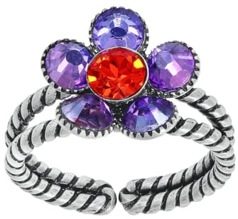 Konplott: Ring Lost Garden small, moderner klassischer Kristallblüten-Ring, für Damen/Frauen